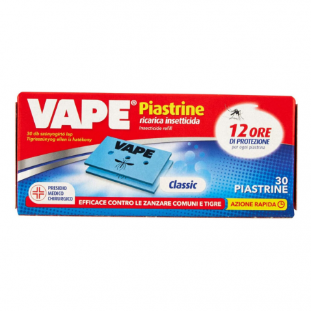 Vape Piastrine Insetticida Zanzare per elettroemanatore 30 Piastrine
