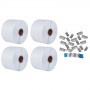 Set Reggia Bianca 4 Bobine da 900 Metri  E Sigilli Semi Aperti 4000 Pezzi Per Reggia Polipropilene mm 12