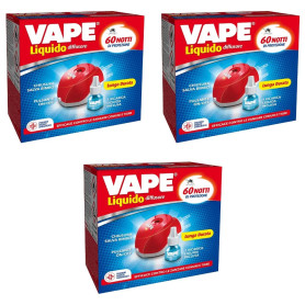 Vape 3 Elettroemanatori insetticida liquido zanzare con spina e ricariche