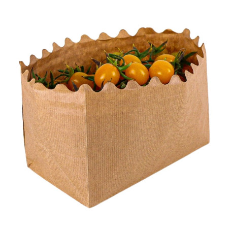 Buste di Carta Avana cm 18x10x12,5 Taglio Ondulato Per Frutta  800 Pezzi