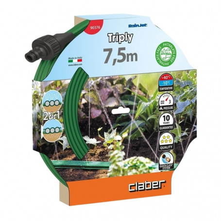 Claber 90376 tubo triplo forato per irrigazione 7,5 mt 