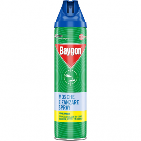 Baygon Insetticida Spray Mosche e Zanzare formula Plus 400 ml